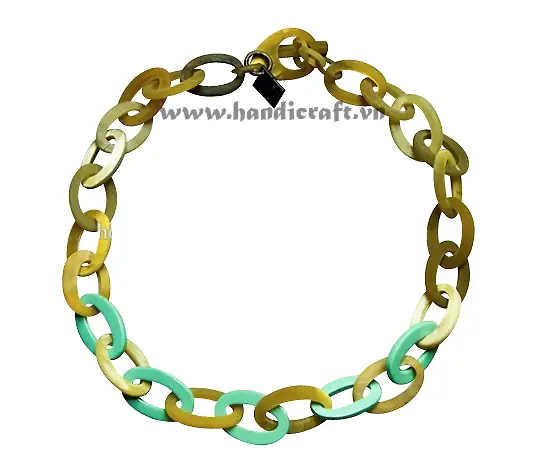 Oval Horn with Lacquer Necklace HD10451, handmade buffalo horn jewelry