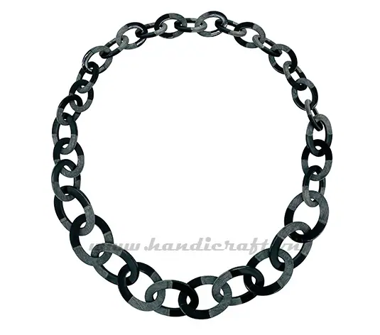 Dark & Light Oval Horn Necklace HD10458, handmade buffalo horn jewelry