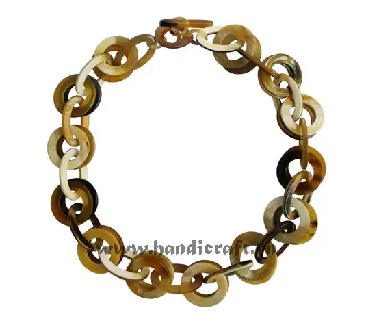 Double Round Horn Necklace HD10462, handmade buffalo horn jewelry