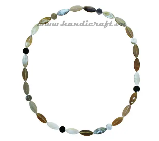 Small Long Solid Round & Oval Horn Necklace HD10464, handmade buffalo horn jewelry