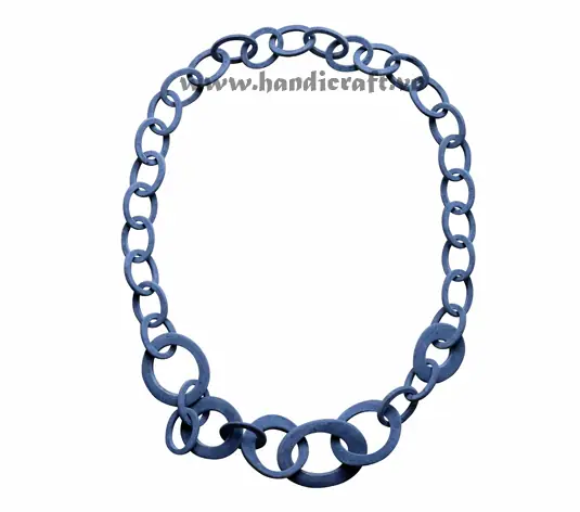 Oval & Round Horn Link Matte Finish HD10472, handmade buffalo horn jewelry