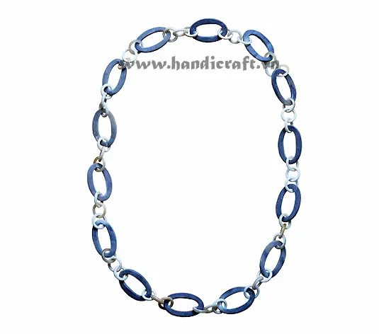 Oval Horn Link Matte Finish HD10473, handmade buffalo horn jewelry