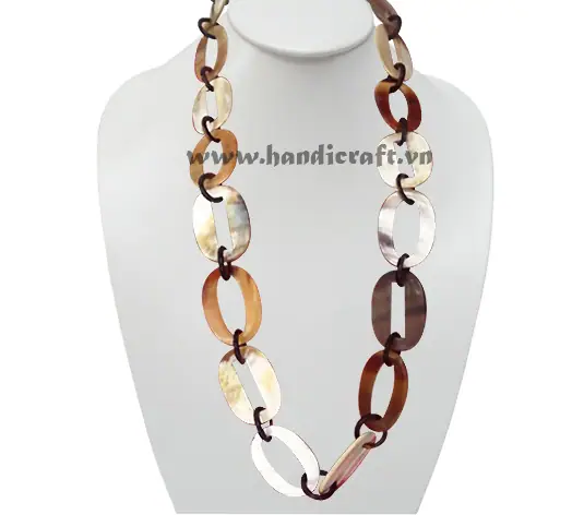 Oval Horn Natural HD10482, handmade buffalo horn jewelry