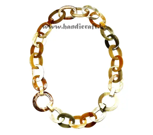 Oval & Round Horn Natural Necklace HD10499, handmade buffalo horn jewelry