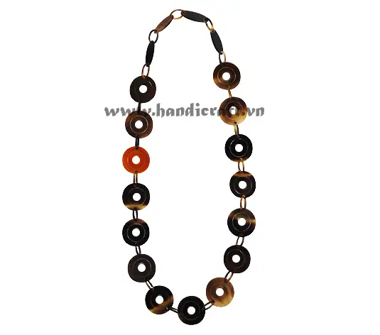 Horn Circles Necklace HD10516, handmade buffalo horn jewelry