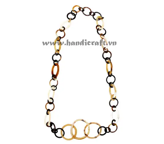 Oval & Round Horn Chain Necklace HD10543, handmade buffalo horn jewelry