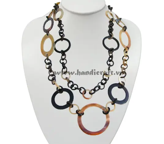 Long Horn Necklace HD10561, handmade buffalo horn jewelry