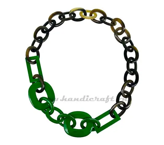 Green Lacquer Horn HD10569, handmade buffalo horn jewelry