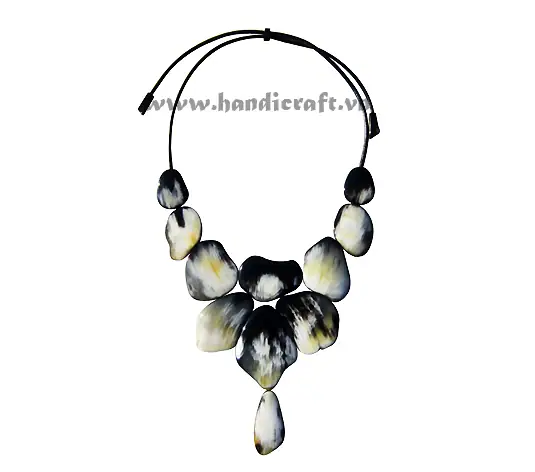 Dark Horn Deco Necklace HD10572, handmade buffalo horn jewelry