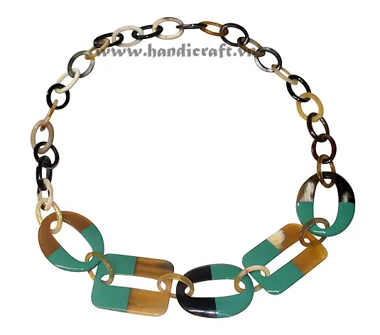 Buffalo Horn with Green Lacquer HD10589, handmade buffalo horn jewelry