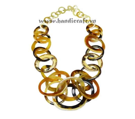 Round Horn Circles Necklace HD10590, handmade buffalo horn jewelry
