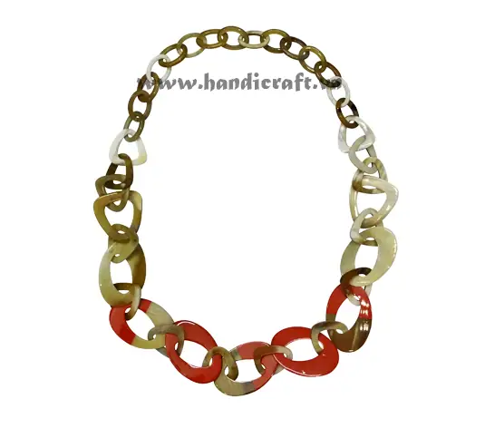 Oval Horn with Red Lacquer HD10614, handmade buffalo horn jewelry