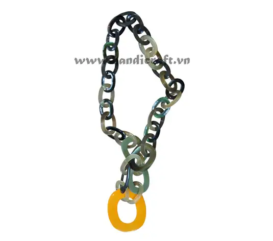 Oval Horn Links with Lacquer HD10621, handmade buffalo horn jewelry