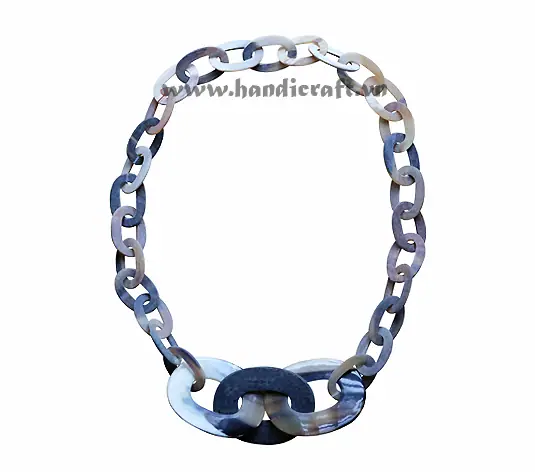 Oval Horn with Three Large Pendant, Matte Finished HD10626, handmade buffalo horn jewelry