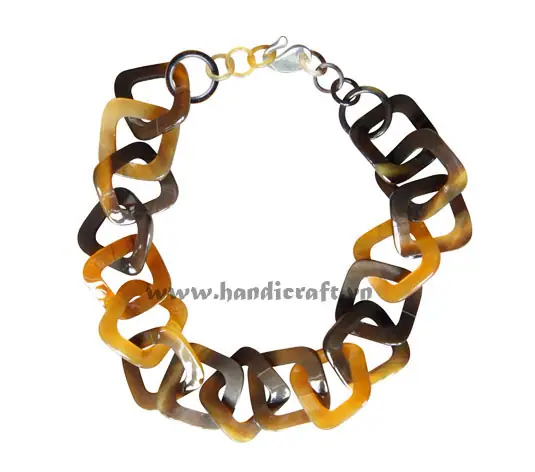 Square Horn Necklace HD10644, handmade buffalo horn jewelry