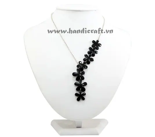 Black Horn Flower Necklace HD10657, handmade buffalo horn jewelry
