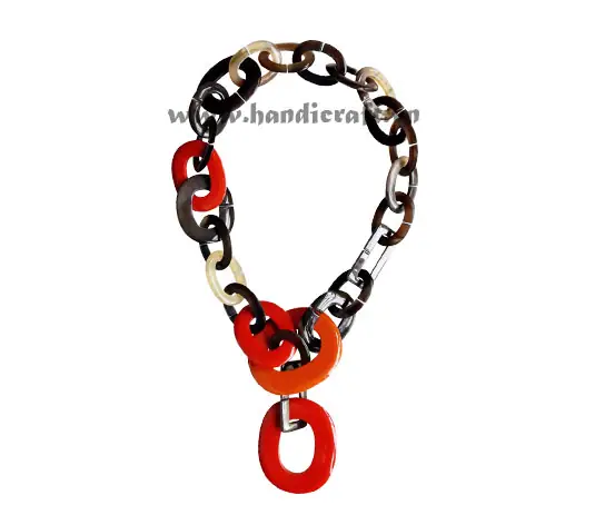 Small & Large Oval Horn Links with Lacquer HD10663, handmade buffalo horn jewelry