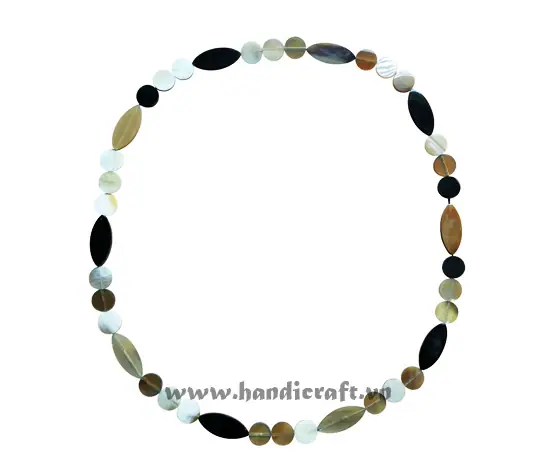 Round & Oval Horn Necklace HD10678, handmade buffalo horn jewelry
