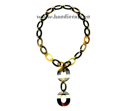 Horn & Lacquer Necklace HD10687, handmade buffalo horn jewelry
