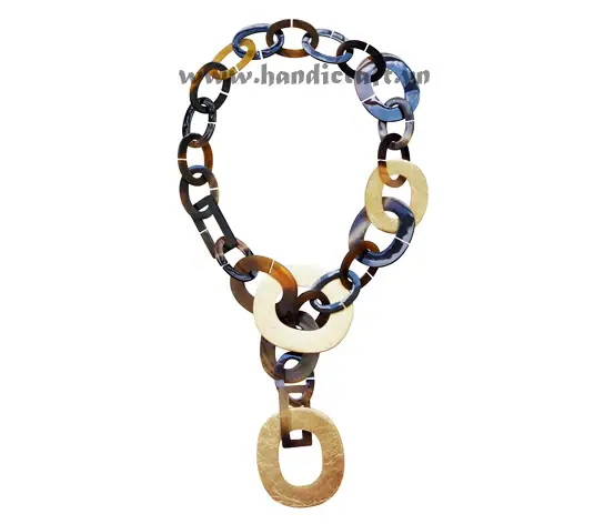 Horn & Lacquer Necklace HD10688, handmade buffalo horn jewelry