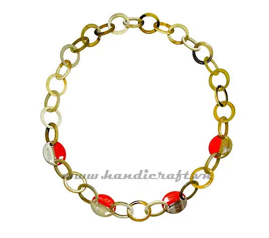 Horn & Lacquer Necklace HD10699, handmade buffalo horn jewelry