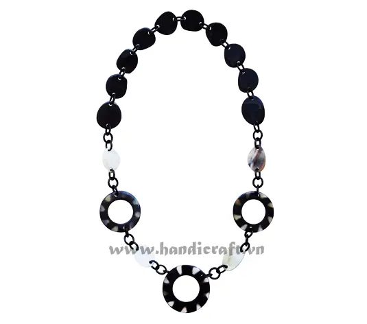 Horn & Lacquer Necklace HD10702, handmade buffalo horn jewelry