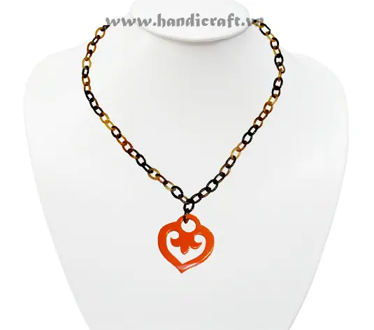 Horn & Lacquer Necklace HD10716, handmade buffalo horn jewelry