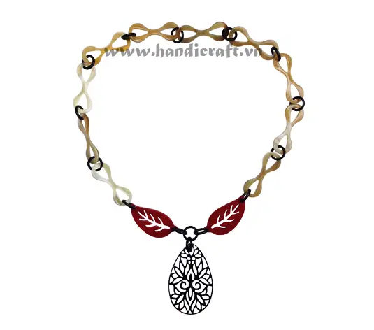Horn & Lacquer Necklace HD10723, handmade buffalo horn jewelry