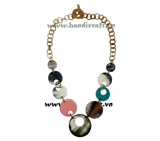 Horn & Lacquer Necklace HD10730, handmade buffalo horn jewelry