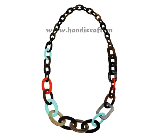 Horn & Lacquer Necklace HD10736, handmade buffalo horn jewelry