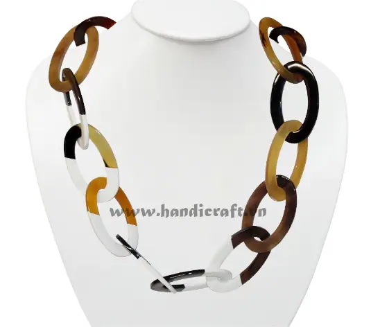 Horn & Lacquer Necklace HD10742, handmade buffalo horn jewelry