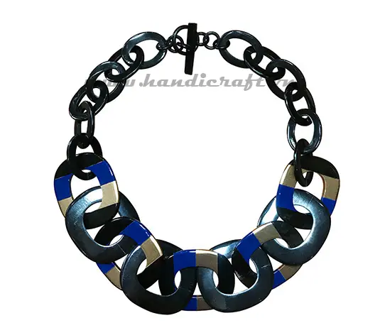 Horn & Lacquer Necklace HD10778, handmade buffalo horn jewelry