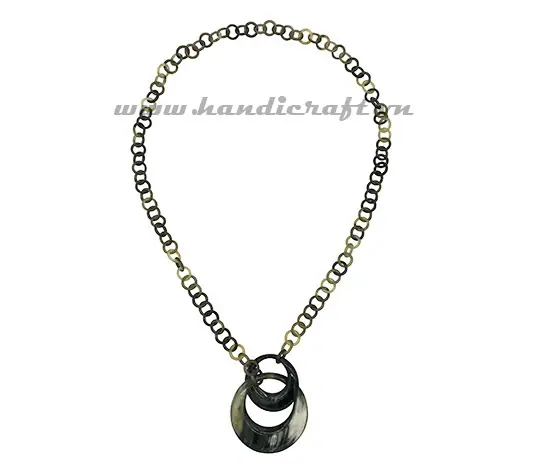 Horn & Lacquer Necklace HD10779, handmade buffalo horn jewelry