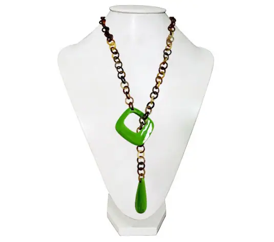 Horn & Lacquer Necklace HD10780, handmade buffalo horn jewelry