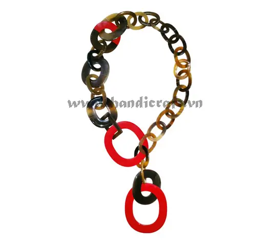 Horn & Lacquer Necklace HD10792, handmade buffalo horn jewelry