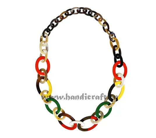 Horn & Lacquer Necklace HD10802, handmade buffalo horn jewelry