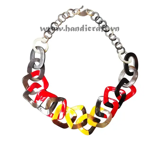 Horn & Lacquer Necklace HD10805, handmade buffalo horn jewelry