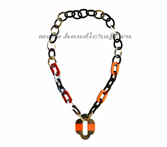 Horn & Lacquer Necklace HD10811, handmade buffalo horn jewelry