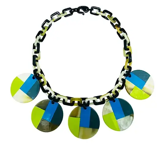 Horn & Lacquer Necklace HD10834, handmade buffalo horn jewelry