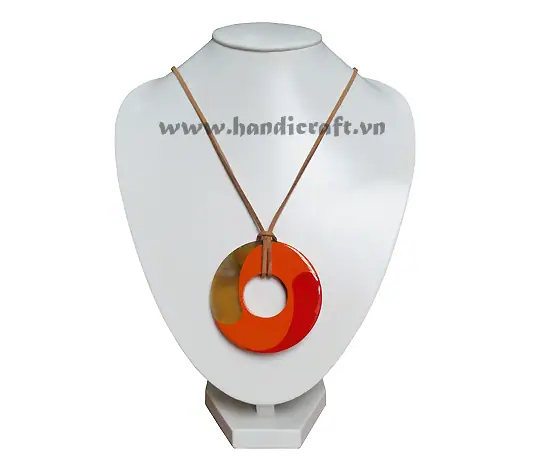 Horn & Lacquer Pendant HD20001, handmade buffalo horn jewelry