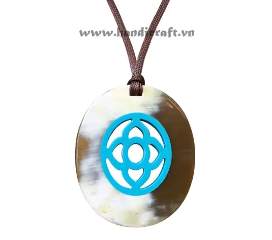 Horn & Lacquer Pendant HD20003, handmade buffalo horn jewelry