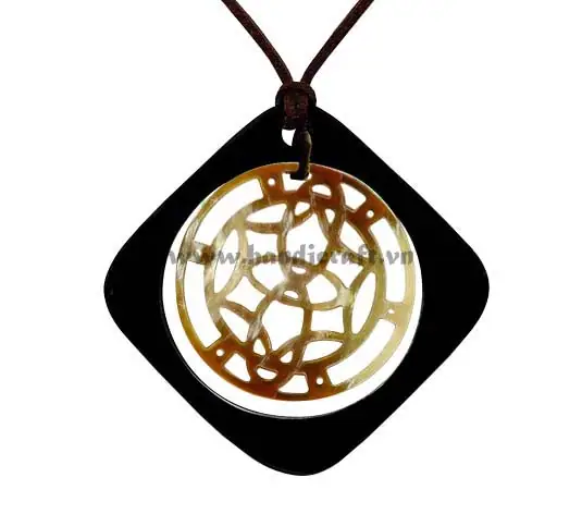 Horn & Lacquer Pendant HD20007, handmade buffalo horn jewelry