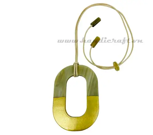 Horn & Lacquer Pendant HD20012, handmade buffalo horn jewelry