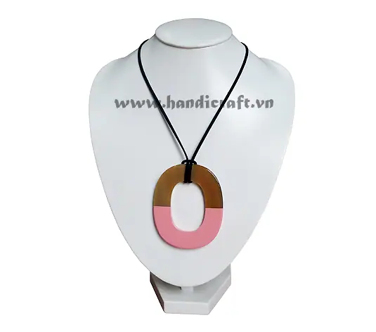 Horn & Lacquer Pendant HD20013, handmade buffalo horn jewelry