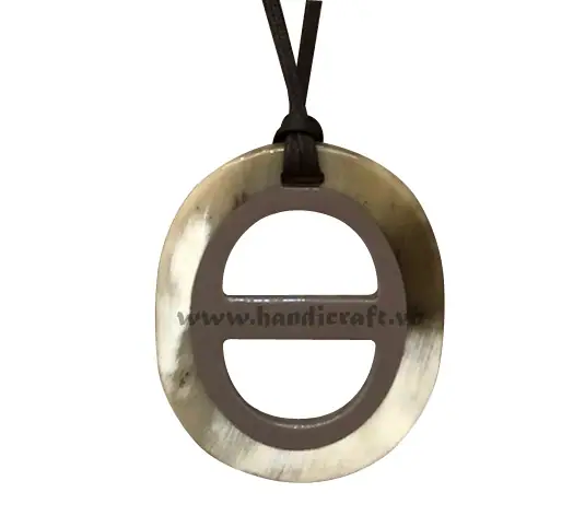 Horn & Lacquer Pendant HD20025, handmade buffalo horn jewelry
