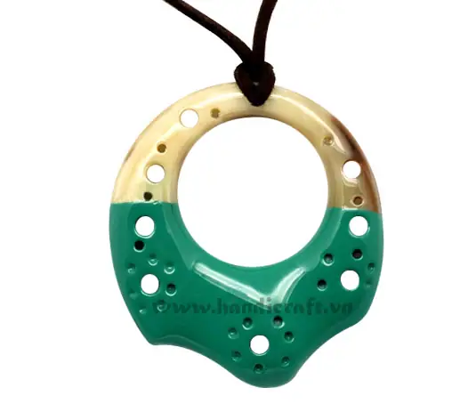 Horn & Lacquer Pendant HD20031, handmade buffalo horn jewelry