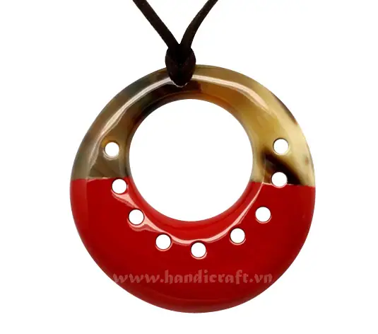 Horn & Lacquer Pendant HD20033, handmade buffalo horn jewelry