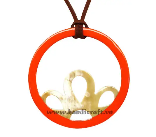 Horn & Lacquer Pendant HD20051, handmade buffalo horn jewelry
