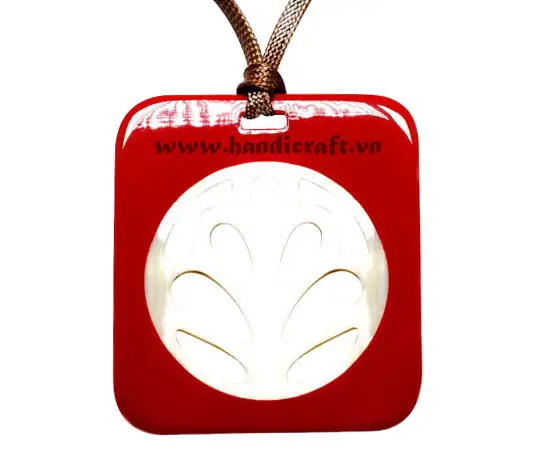 Horn & Lacquer Pendant HD20052, handmade buffalo horn jewelry