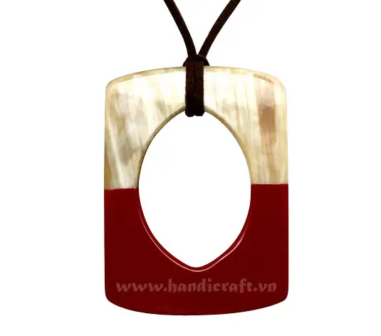 Horn & Lacquer Pendant HD20057, handmade buffalo horn jewelry
